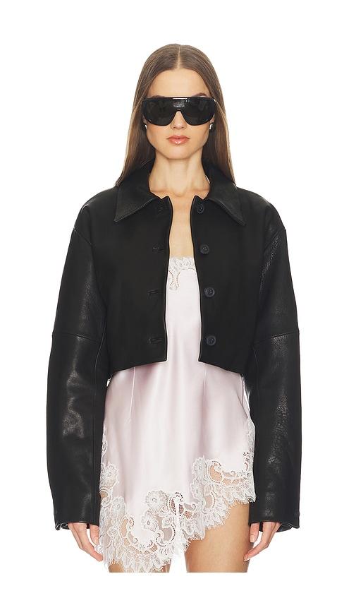 srg alina leather jacket in black.