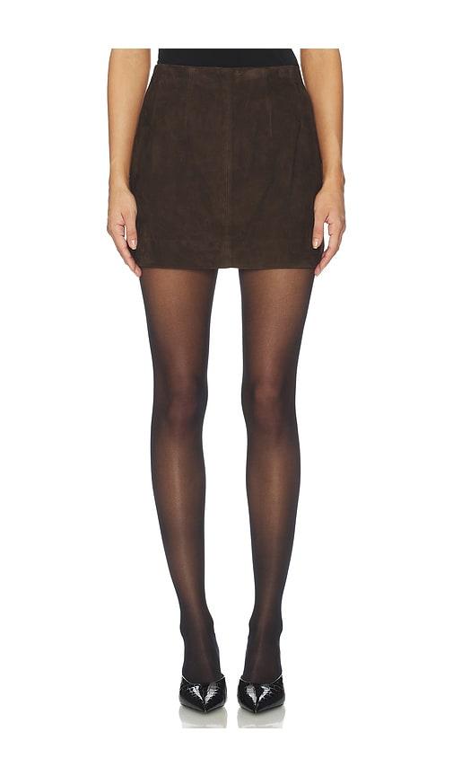 srg apple suede skirt in chocolate.