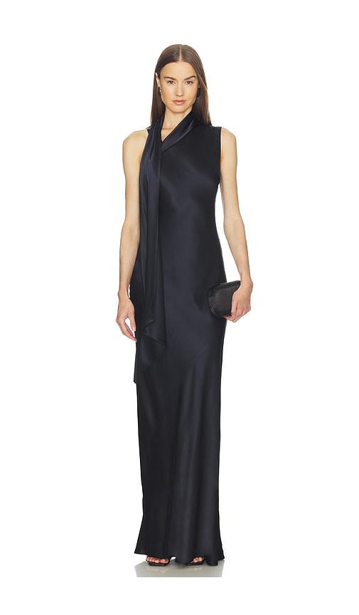 srg arden silk dress in navy.