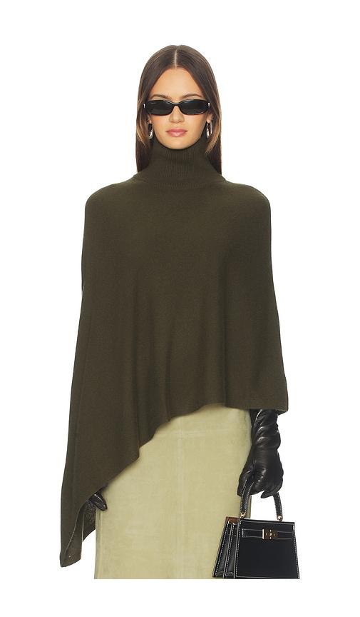 srg axele cashmere knit cape in olive.