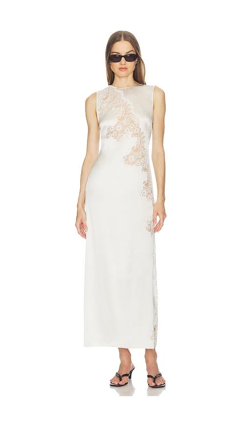 srg briar silk maxi dress in ivory.