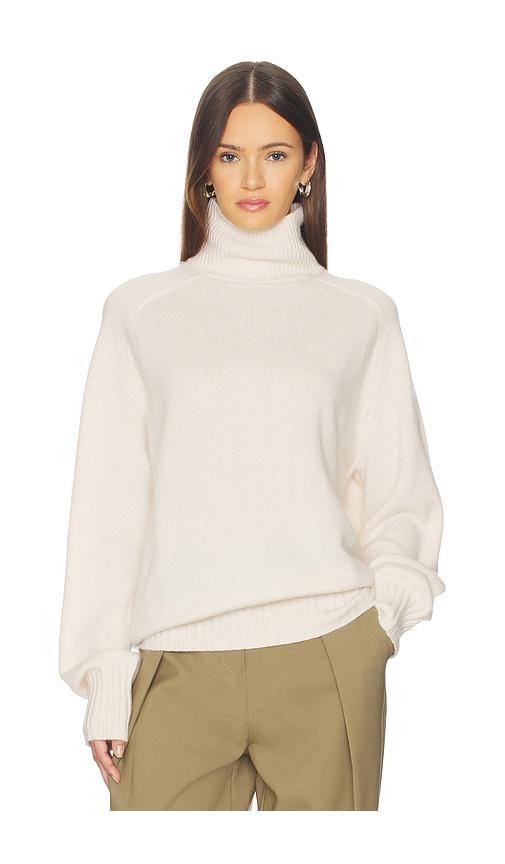 srg fayy cashmere turtleneck sweater in cream.