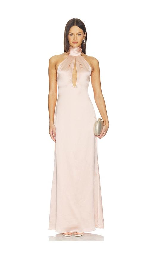 srg imogen silk dress in rose.