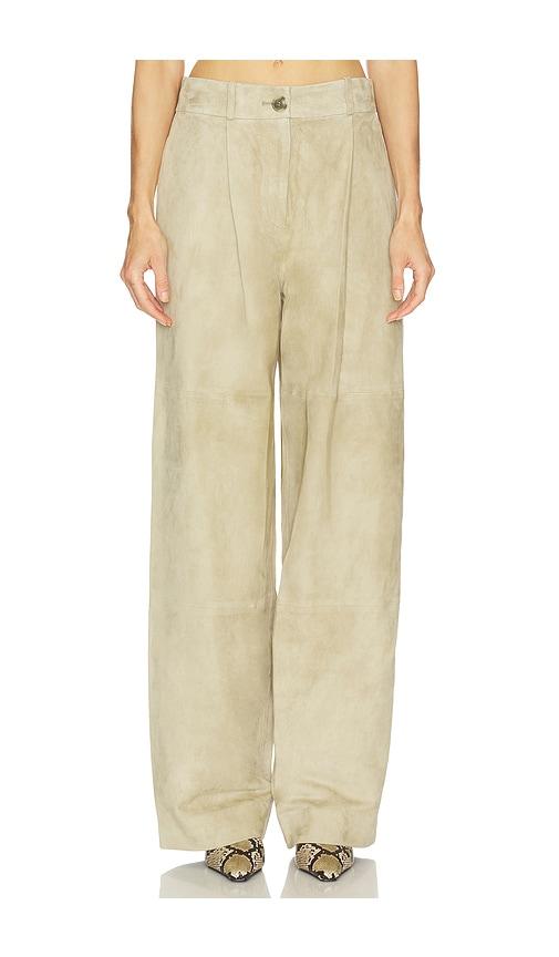 srg kiwi suede trouser in sage.