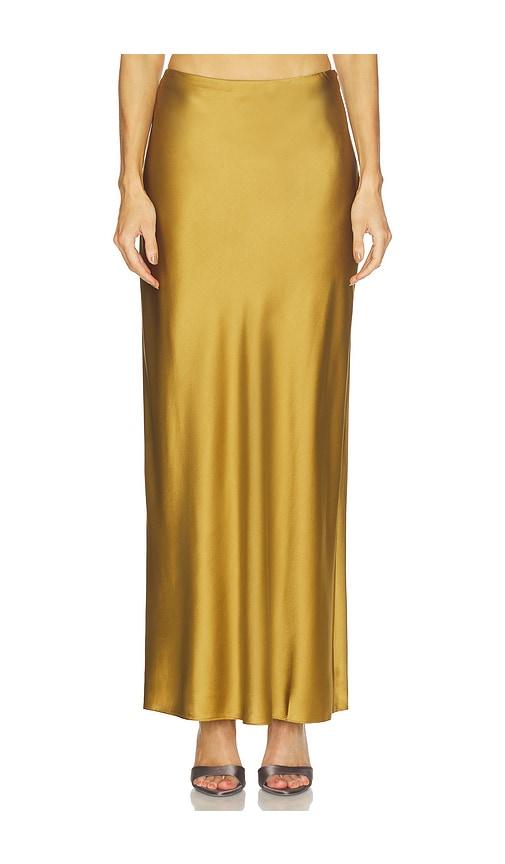 srg marion silk skirt in olive.