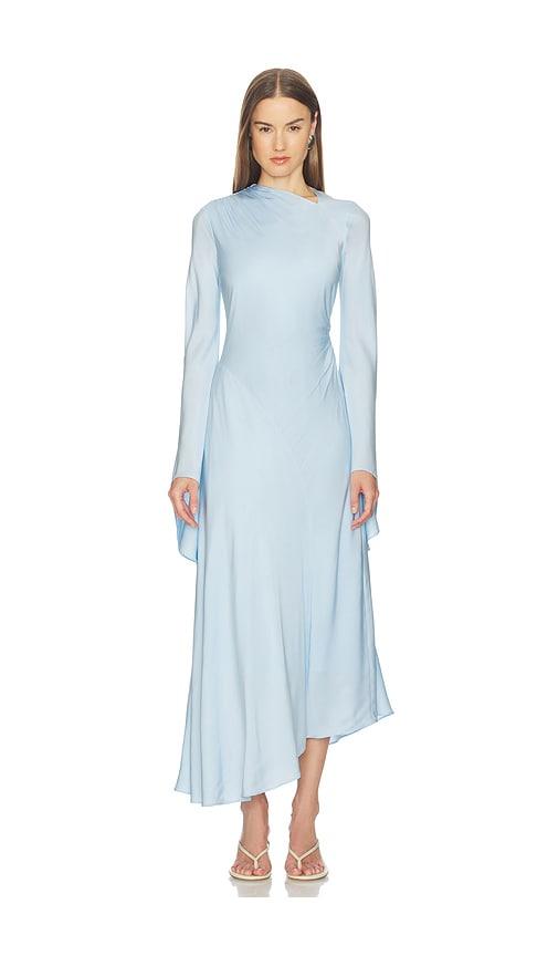 srg marlowe silk gown in baby blue.