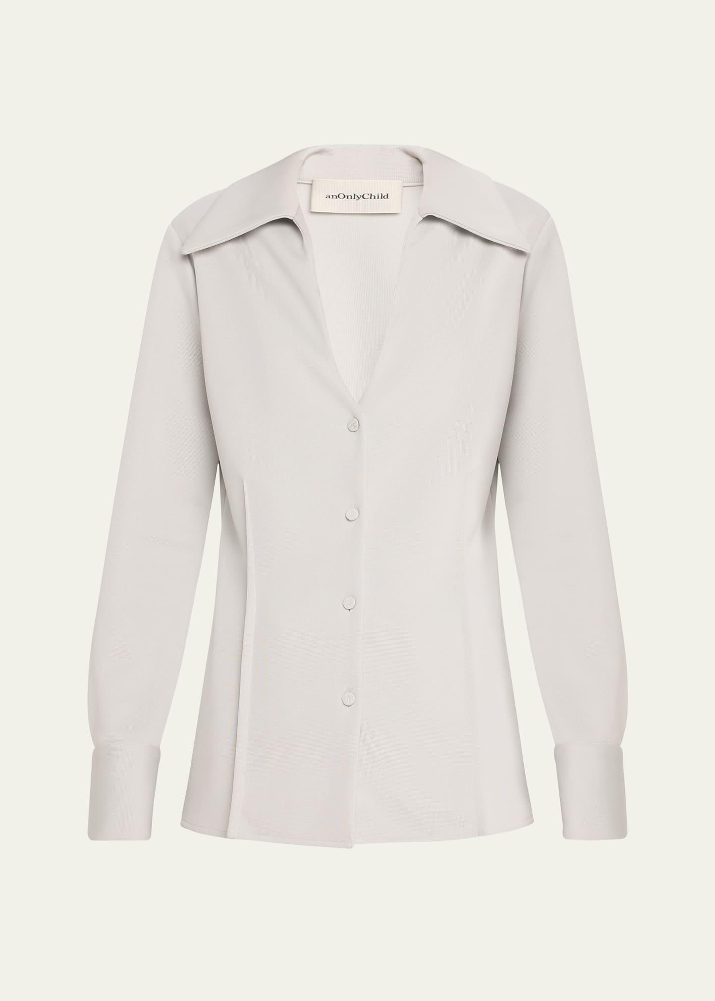 st elizabeth button down shirt, silver