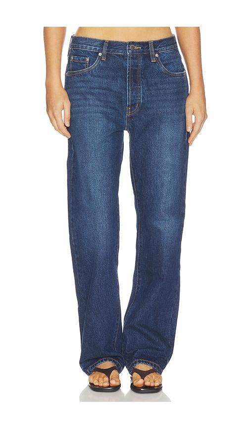 st. agni 90s straight leg jeans in blue.