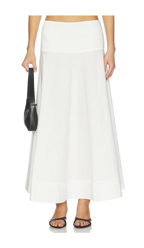 st. agni cotton circle hem skirt in white.
