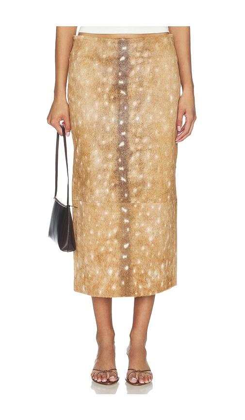 st. agni fawn pencil skirt in brown.