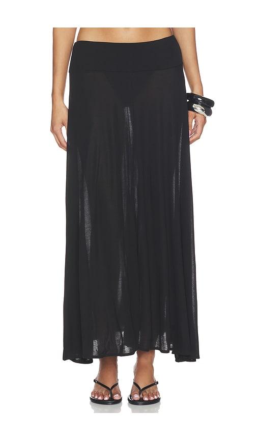 st. agni fluid jersey skirt in black.