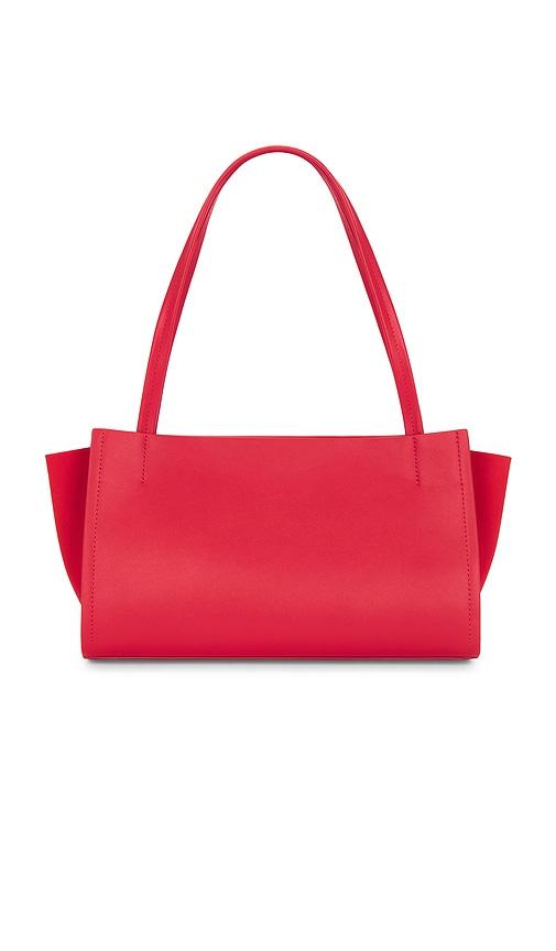 st. agni slim wonton tote in red.