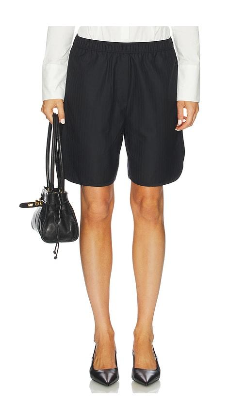 st. agni tailored active shorts in black.