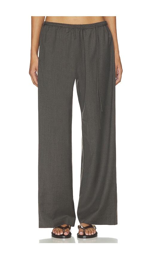 st. agni wool everyday pants in charcoal.
