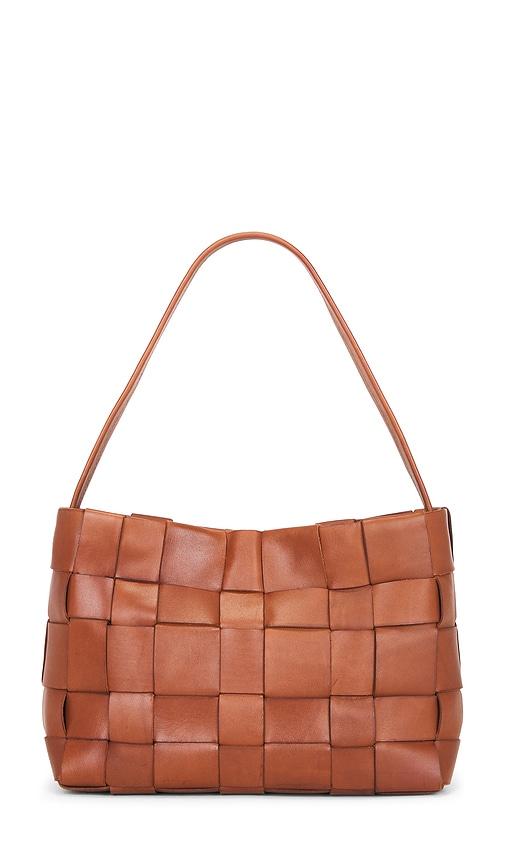st. agni woven mini tote in brown.