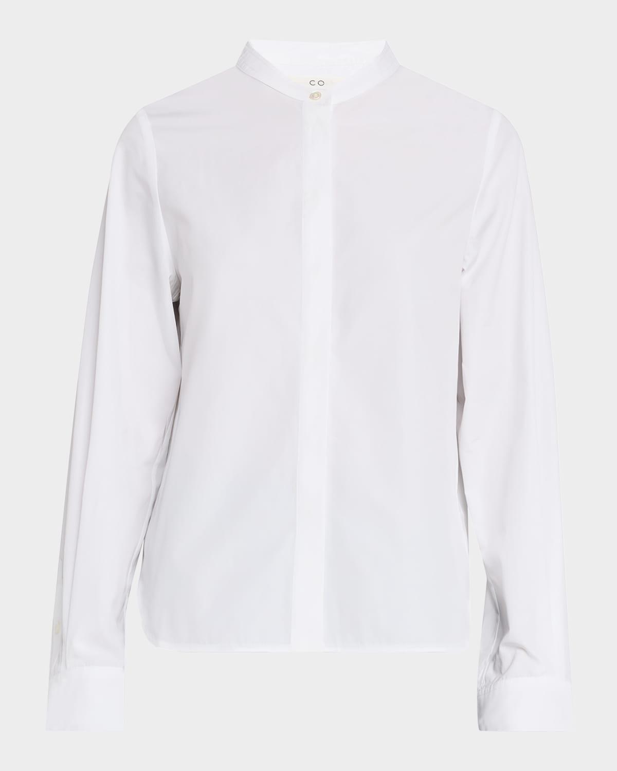 stand-collar cotton shirt