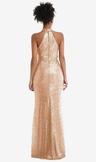 stand collar halter sequin trumpet gown