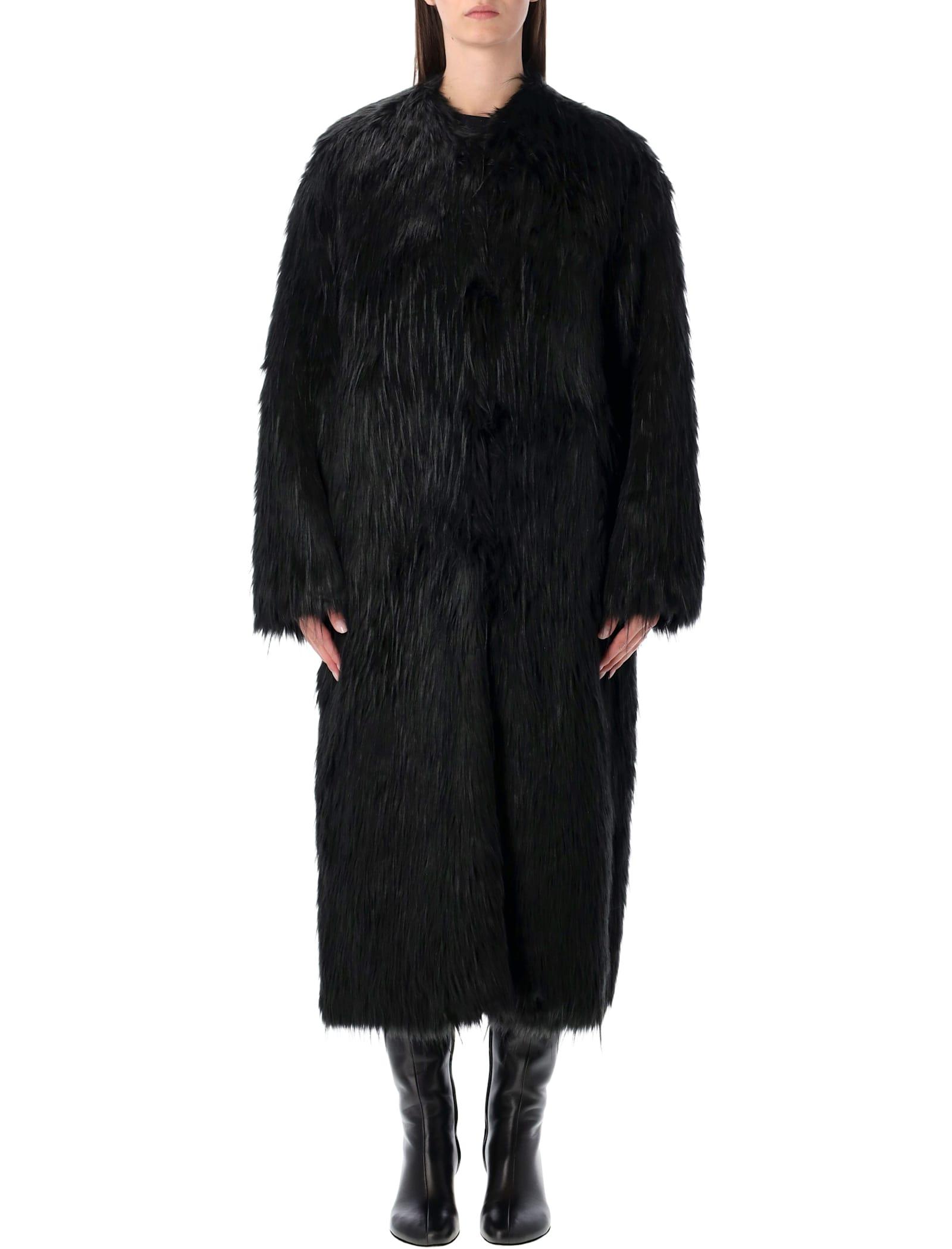 stand studio carolina long faux fur coat