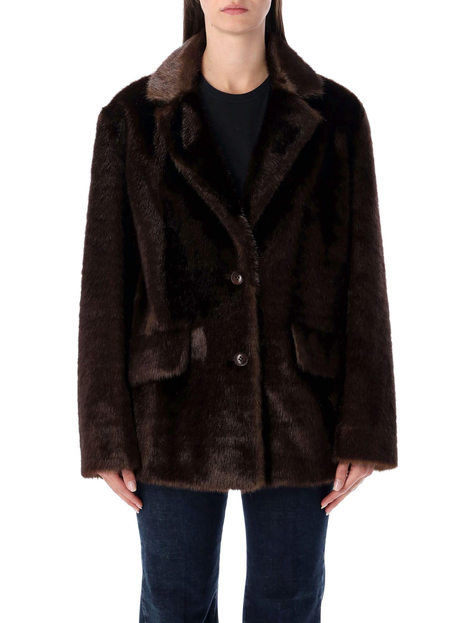 stand studio evyn faux fur jacket