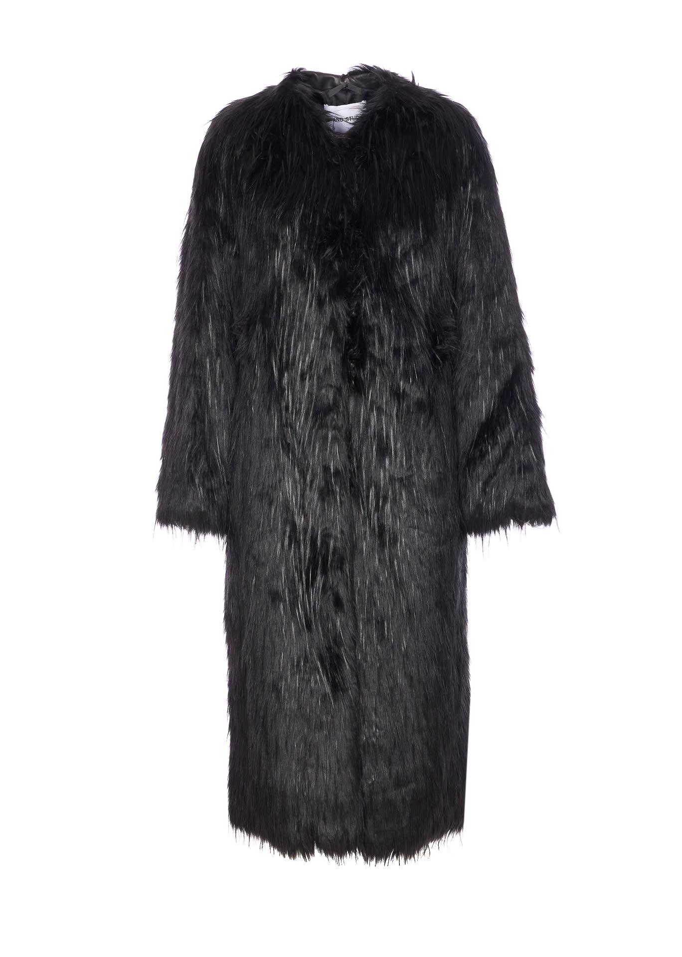 stand studio faux fur carolina coat