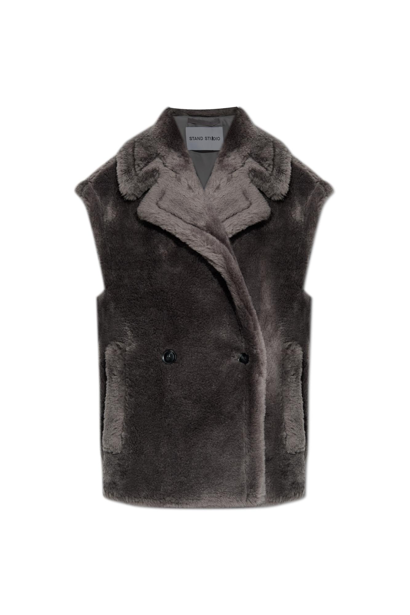 stand studio faux fur vest carly