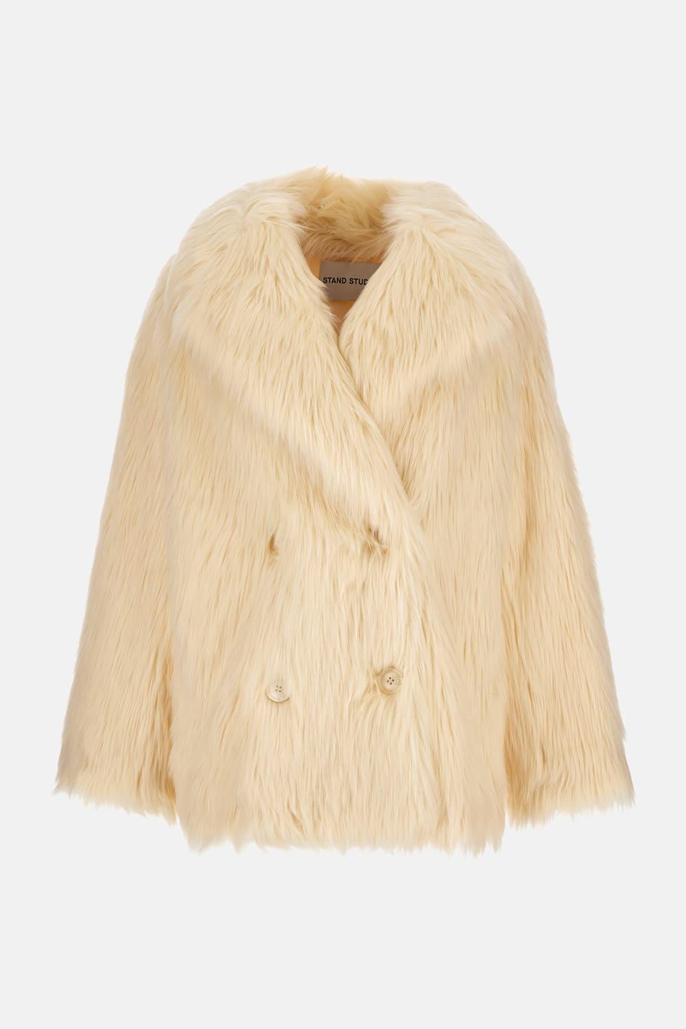 stand studio katalina faux fur coat
