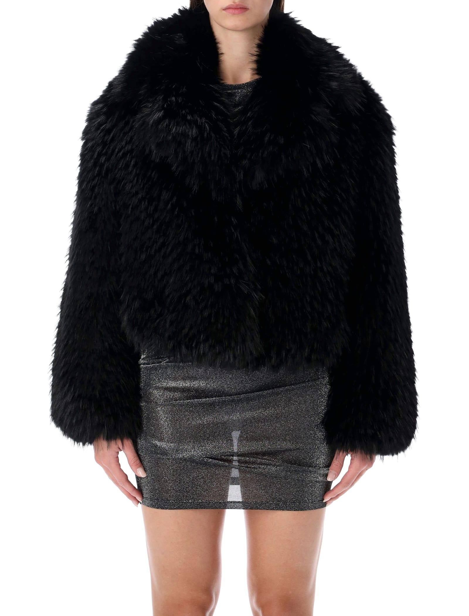 stand studio samara fox effect faux fur jacket