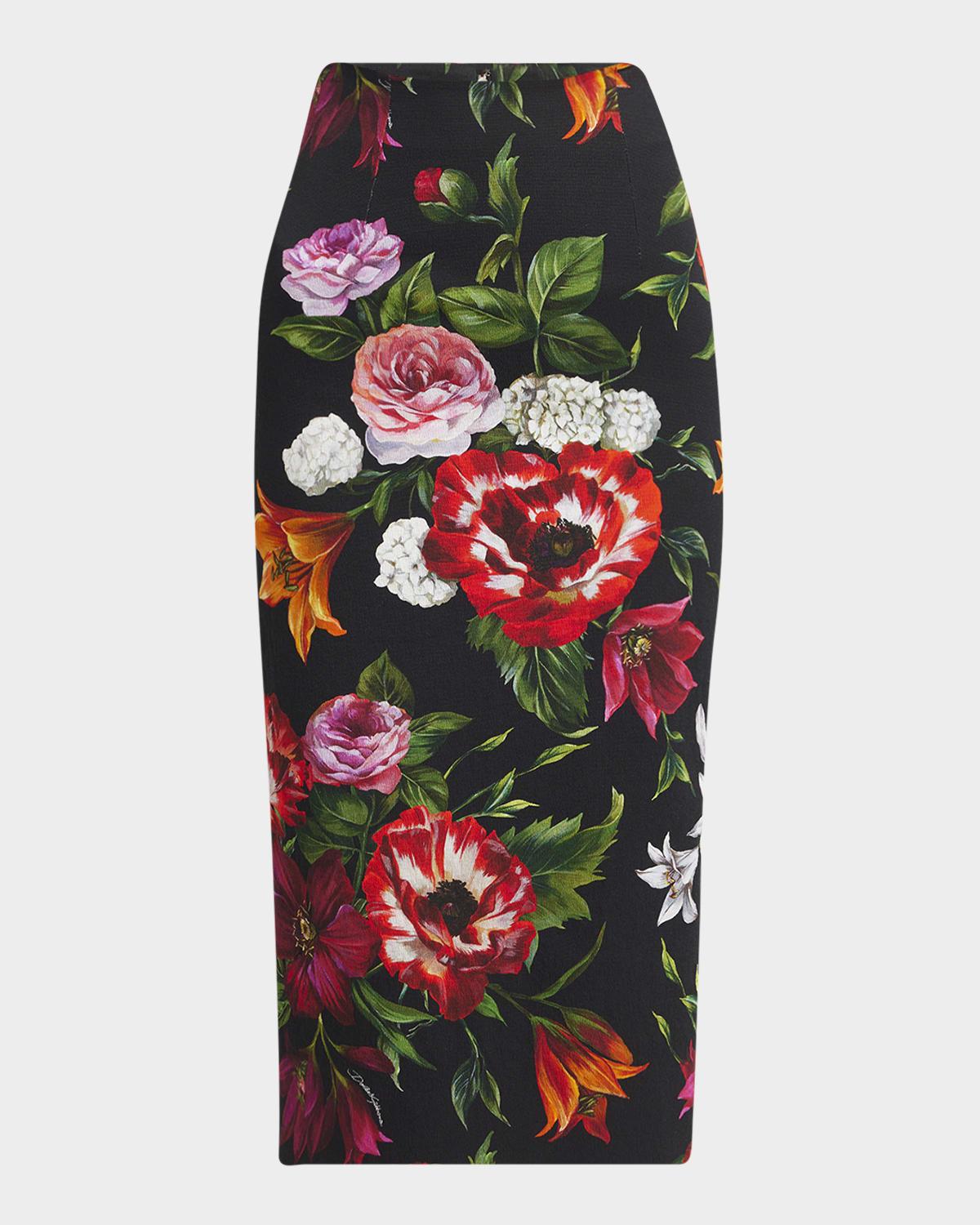 stanemoni gigli floral midi skirt