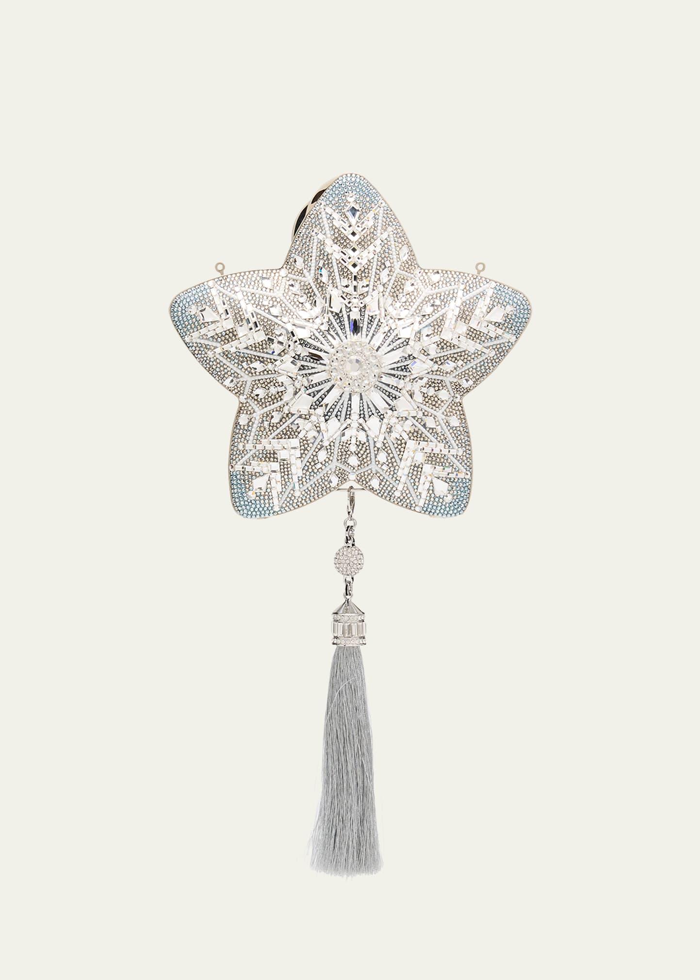 star crystal tassel clutch bag