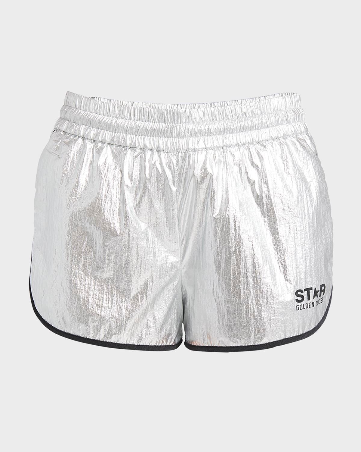 star diana metallic pull-on logo shorts