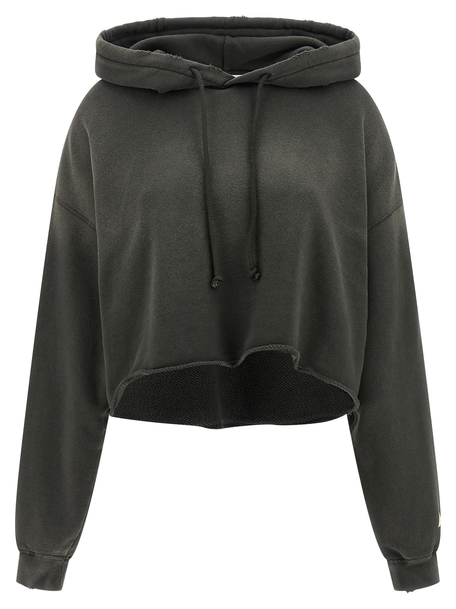 star golden goose hoodie gray cotton sweatshirt - women