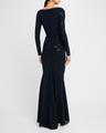stardust trumpet jersey long-sleeve gown