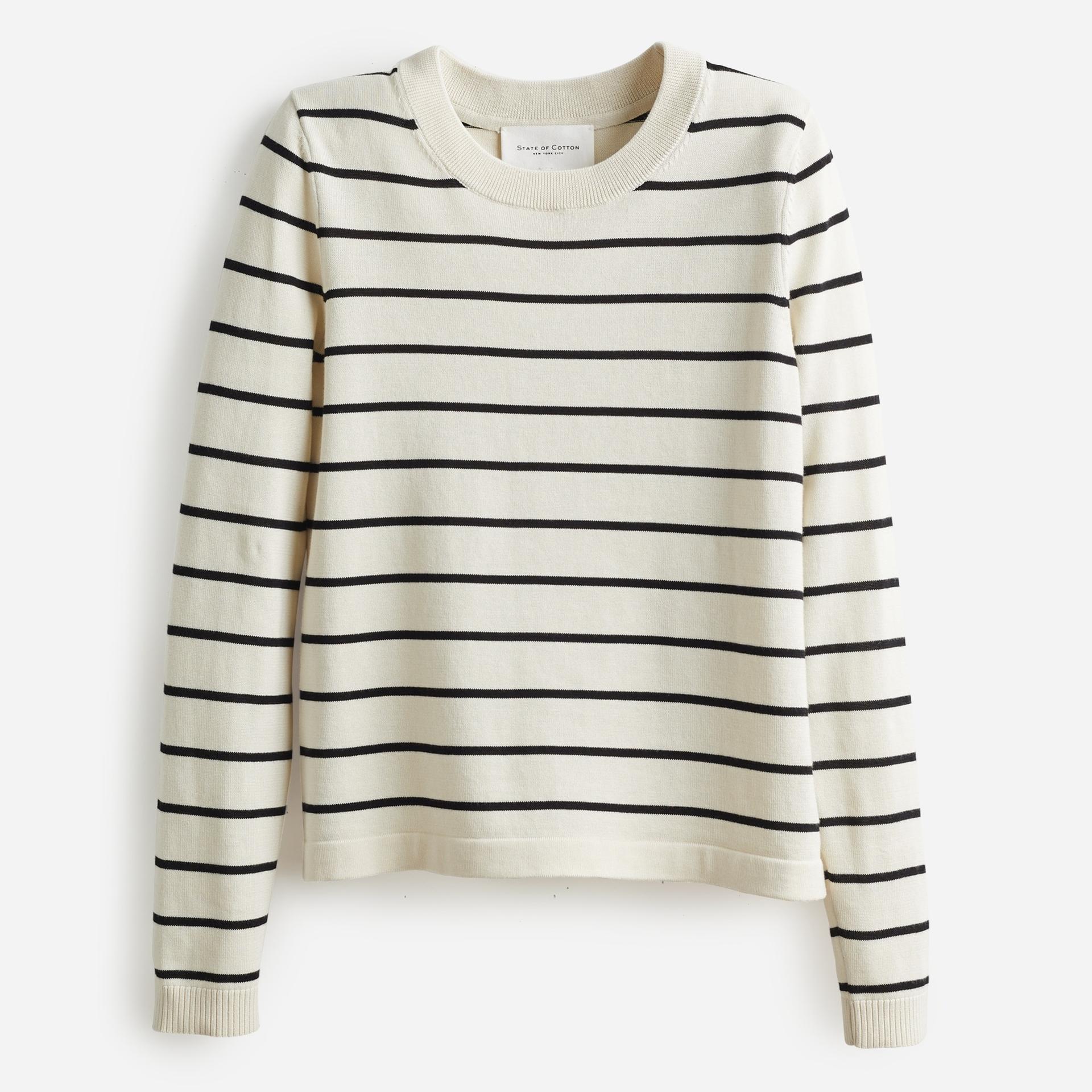state of cotton nyc devon striped crewneck sweater