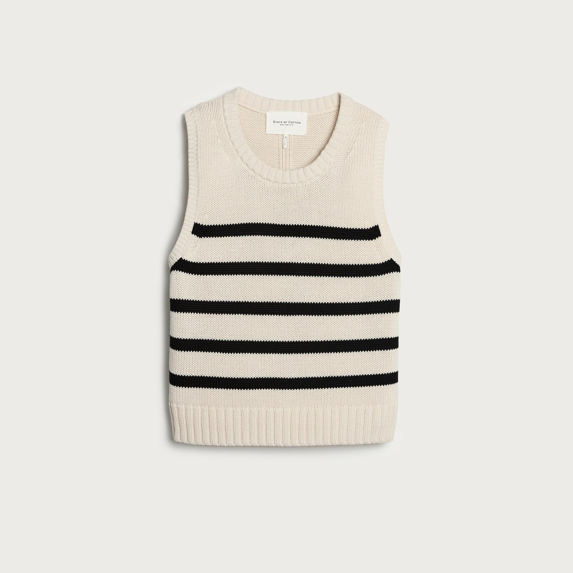 state of cotton nyc hayden striped crewneck sweater