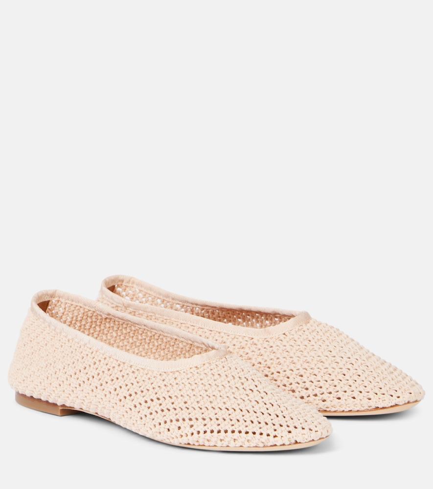 staud alba crochet ballet flats