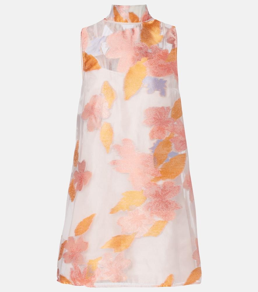 staud albee floral organza minidress