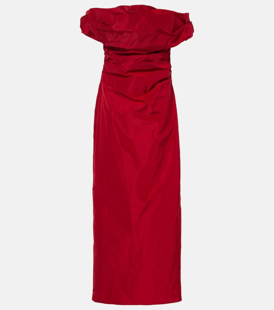 staud andrea taffeta midi dress