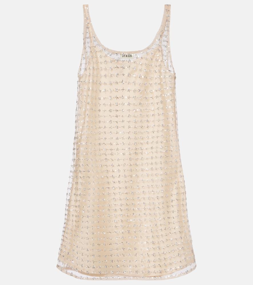 staud aurielle sequined tulle minidress