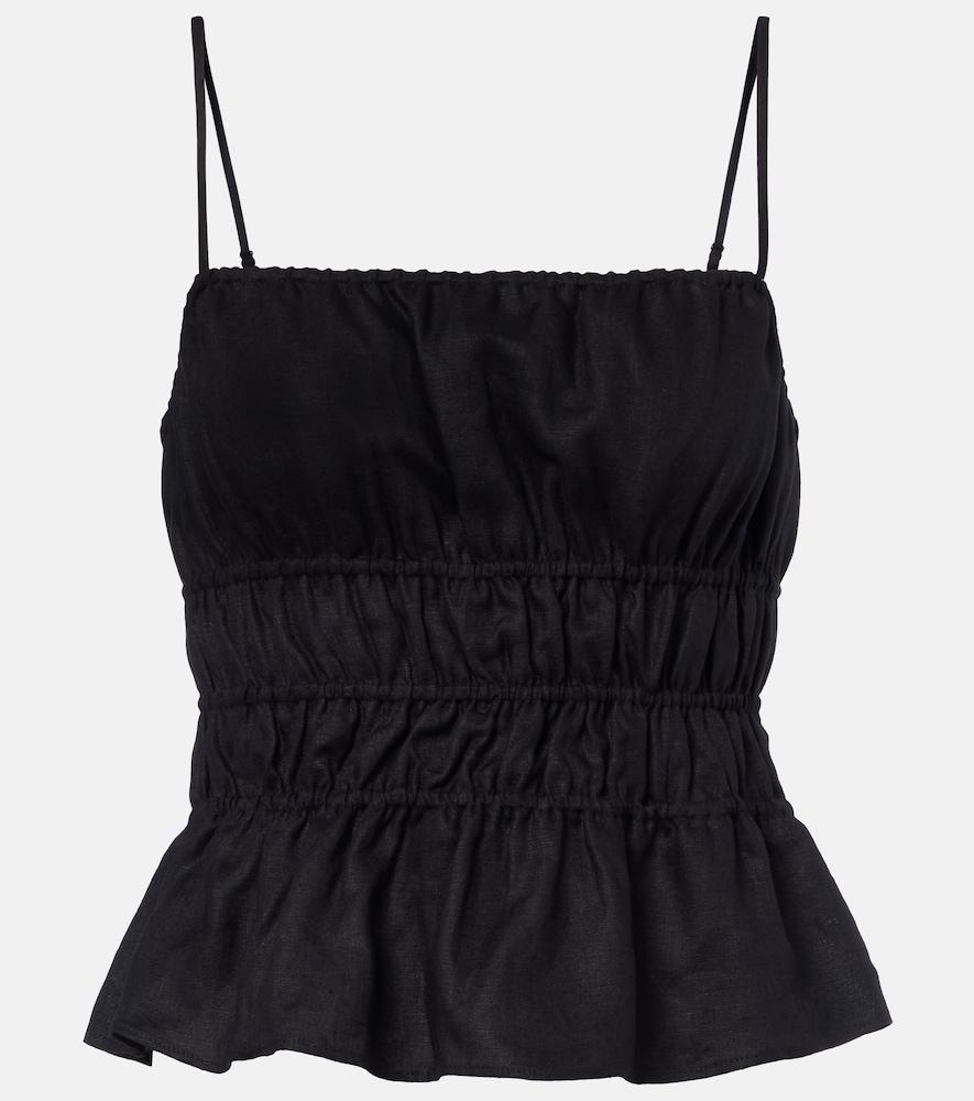 staud ayla linen crop top