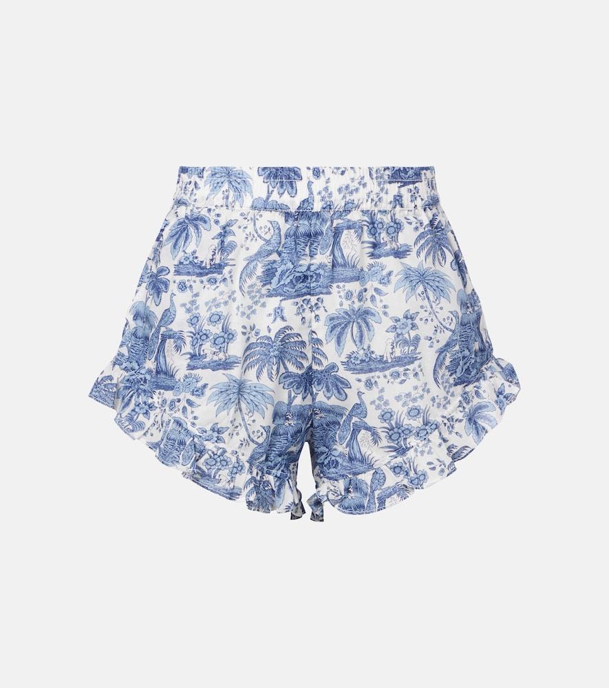 staud boyana printed cotton toile shorts