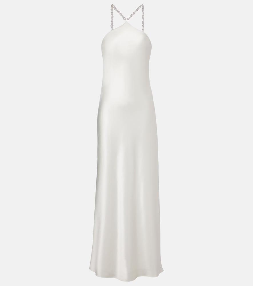 staud cadence beaded satin gown