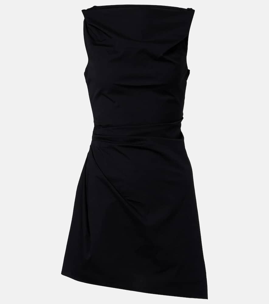 staud callie asymmetric cotton minidress