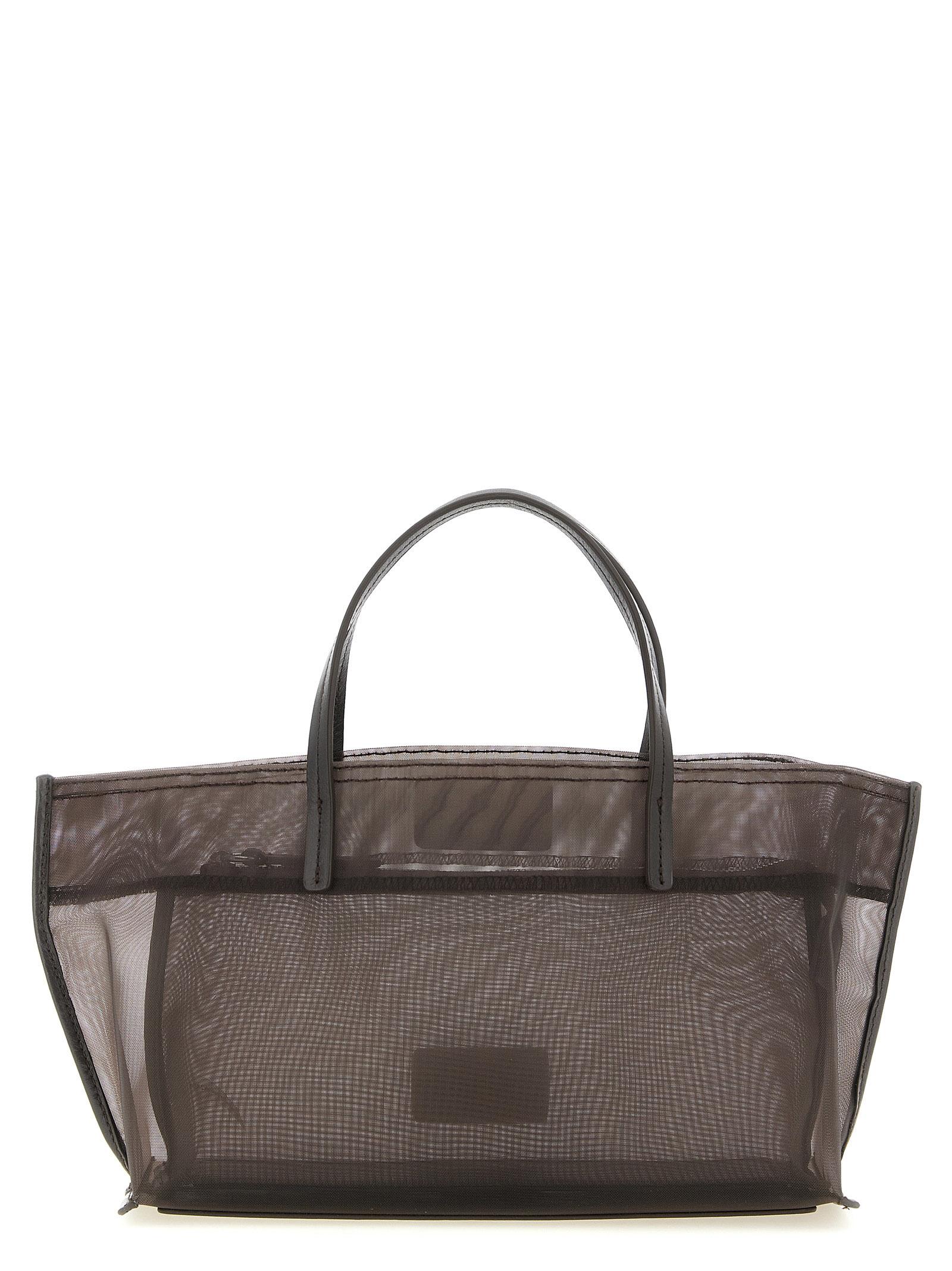 staud christos mini shopping bag brown polyamide tote - women