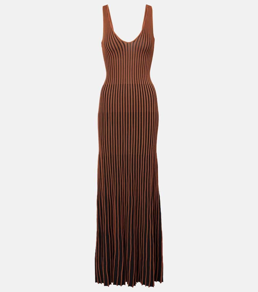 staud claretta pleated maxi dress