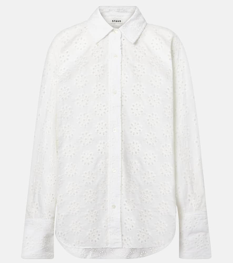staud colton eyelet cotton shirt