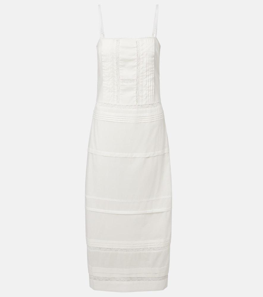 staud corinna embroidered cotton voile midi dress
