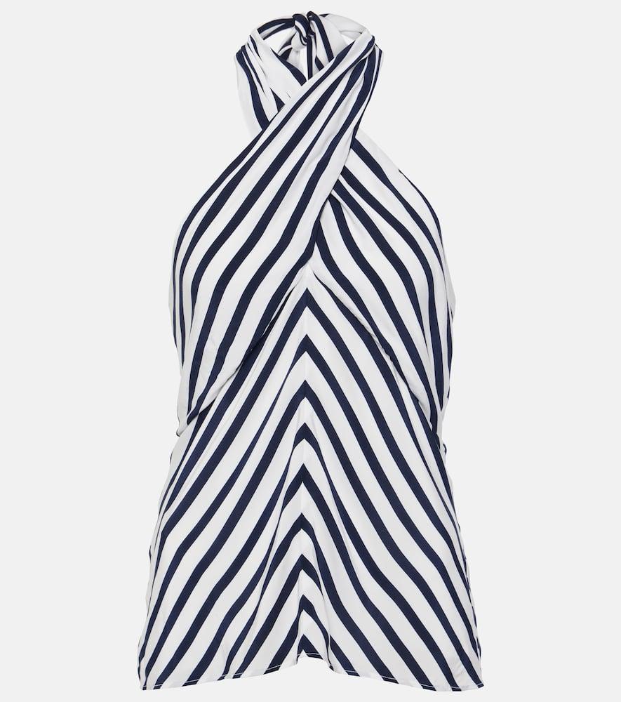 staud dawn striped halterneck top