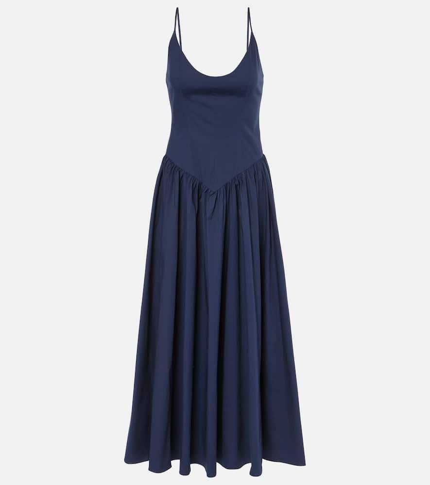 staud dena cotton midi dress