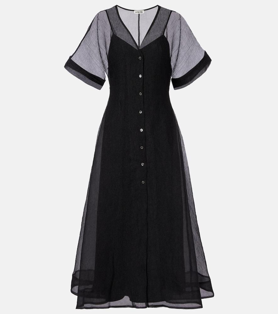 staud elle organza midi dress