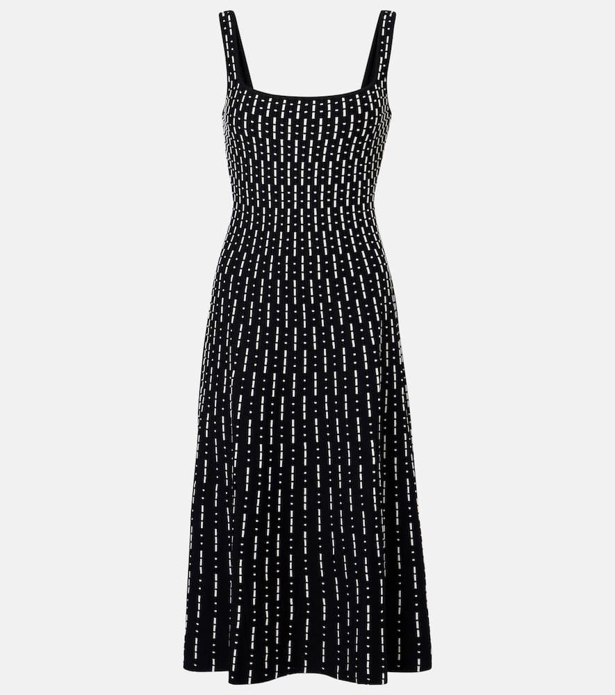 staud ellison compact knit midi dress